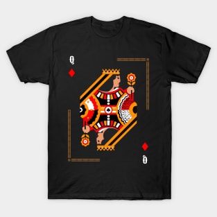 Queen of Diamonds - Poker Card Design T-Shirt